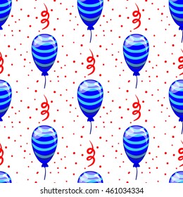 Seamless pattern with cute cartoon vector  balloons. Cartoon illustration.