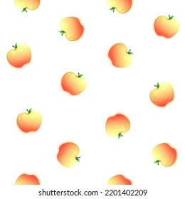 Seamless pattern with cute cartoon yellow apples for fabric print, textile, gift wrapping paper. colorful vector for kids, flat style