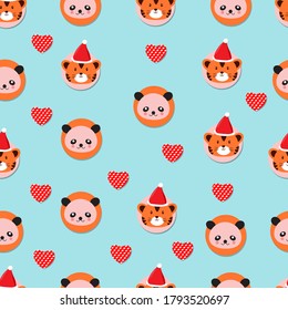 Nahtloses Muster mit süßen Illustrationen von Katzen und Löwen. Gut für Wallpaper, Geschenkverpackung, Cover