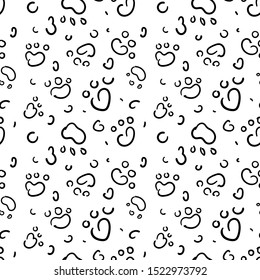 Seamless pattern with Cute cat.breed kitten doodle Dog paw hand vector seamless pattern wallpaper background