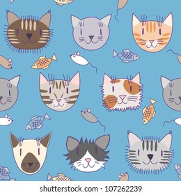 Seamless pattern with cute cats #2