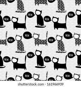 seamless pattern with cute cats