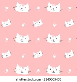 seamless pattern with cute cats