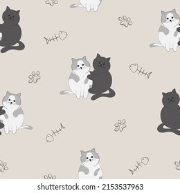 patrón transparente con fondo animal para gatos lindos