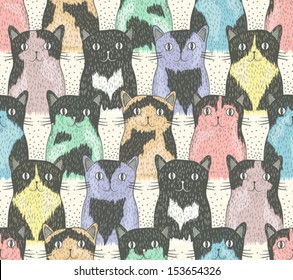 seamless pattern with cute cats for children cat