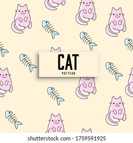 
Seamless pattern of cute cats vector design