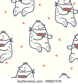seamless pattern with cute characters
