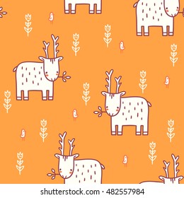 seamless pattern with cute characters