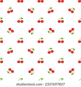 Seamless pattern with cute cherries. Colorful pattern for kids textile.