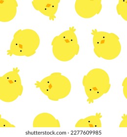 Seamless pattern cute Chicken vector illustration