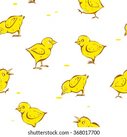 seamless pattern with cute chicks. vector eps 8