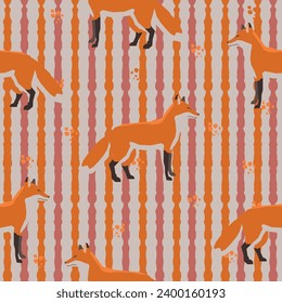 Seamless pattern with cute childish wild animals. Animal zoo with lions, zebras, crocodiles, cats, wolves and giraffes. Suitable for children's textile designs, wrapping paper, backgrounds.