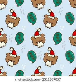 Seamless pattern with cute christmas
