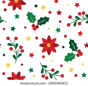 Seamless pattern of cute christmas background, vector illustration for fashion, fabric, wrapping paper, cover, wallpaper designs