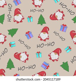 Seamless pattern with cute Christmas character suitable for wrapping, wallpaper and decoration