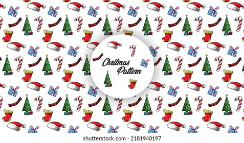 Patrón sin foco con un lindo personaje de Navidad.