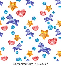 Seamless pattern with cute christmas figures
