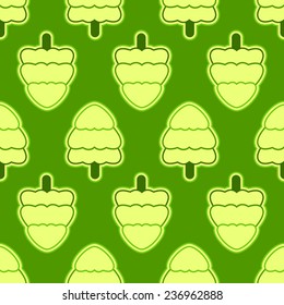 Seamless pattern with cute Christmas trees