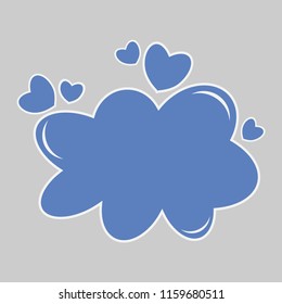 Seamless pattern with cute clouds and hearts. Ornament for children's textiles. Flat style. Vector.