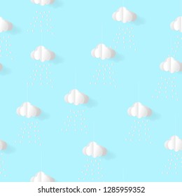 seamless pattern with cute clouds, Vector brush strokes design elements Wallpaper, furniture fabric, textile. 