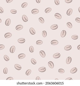 Seamless pattern with cute coffee attributes in pastel colors - vector illustration, eps stock illustration