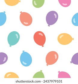 Seamless pattern with cute colorful balloons