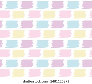Nahtloses Muster. Nettes Muster mit bunten Pinselstrichen. Nette Musterpastellfarbe für Design, Textil, Stoff, Papier, Bildschirmhintergrund, Scrapbooking, Karten, Verpackung, Vektorgrafik