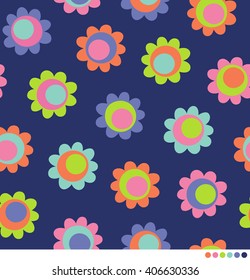 Seamless pattern of cute colorful flower vector