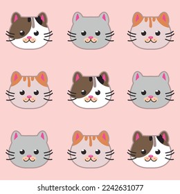 Seamless pattern with cute colorful kittens. Creative childish pink texture. textile vector illustration.