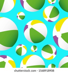 Seamless pattern with cute and colorful sea balls.