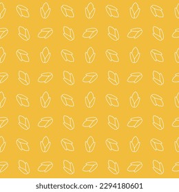 Seamless pattern of cute corn cobs on a yellow background