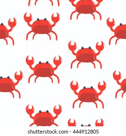 seamless pattern cute crab. 