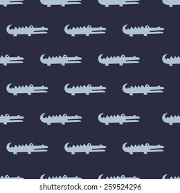 seamless pattern, cute crocodile vector art  background design for fabric and decor 