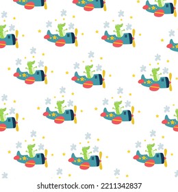 Seamless pattern with cute crocodiles perfect for wrapping paper