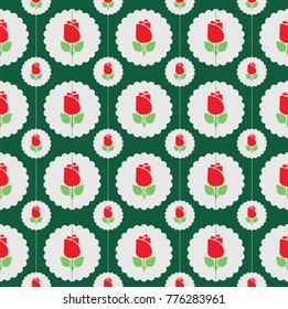 Seamless pattern with cute cuctus and heart-shaped,valentines vector illustration