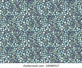 Seamless pattern of cute design blue tiny flower silhouette Vector eps 10