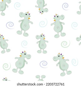 seamless pattern with cute dino