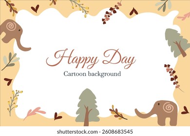 Seamless pattern with cute dino and elephant kids template background