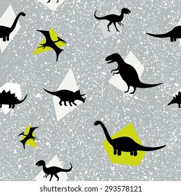 Seamless pattern with cute dinosaurs 1