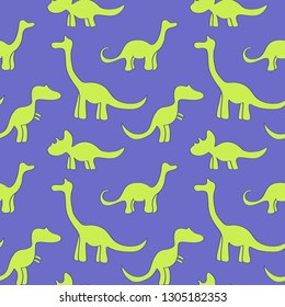 Seamless pattern with cute dinosaurs for children textile , wallpaper , posters and other design. Vector illustration.	