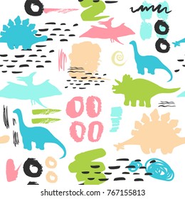 Seamless pattern with cute dinosaurs for children textile , wallpaper , posters and other design