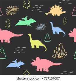 Seamless pattern with cute dinosaurs for children textile , wallpaper , posters and other design