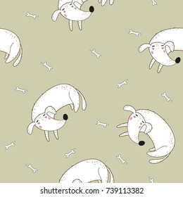 seamless pattern with cute dog