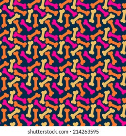 Seamless pattern with  cute Dog Bone