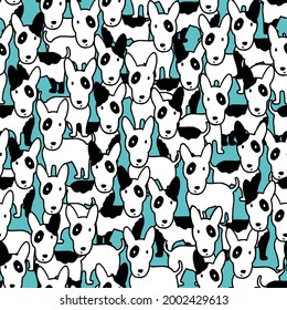 Seamless pattern with cute dog illustrations,