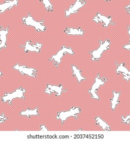 Seamless pattern with cute dog illustrations,