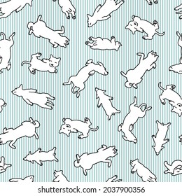 Patrón sin foco con ilustraciones de perros lindos,