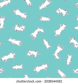 Seamless pattern with cute dog illustrations,