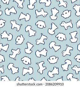 Seamless pattern with cute dog illustrations,