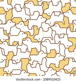 Seamless pattern with cute dog illustrations,